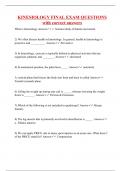 KINESIOLOGY FINAL EXAM QUESTIONS with correct answers