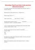 Kinesiology Final Exam Study Guide questions with correct answers