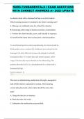 NURS FUNDAMENTALS I EXAM QUESTIONS WITH CORRECT ANSWERS A&plus; 2023 UPDATE