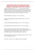 Florida Basic Recruit Training Program &lpar;Chapter 1&rpar; questions with correct answers