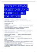 COGS 170 EXAM  QUESTIONS AND  VERIFIED 100%  SOLUTIONS