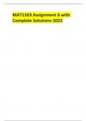 MAT1503 Assignment 6 with Complete Solutions 2023 