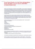 Texas Nurse Practice Act And Nurse Jurisprudence Exam with 100&percnt; Correct Answers 2023&sol;2024-GUARANTEED PASS