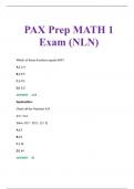 PAX Prep MATH 1 Exam &lpar;NLN&rpar; 2023&sol;2024