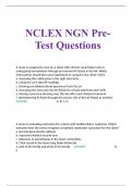 NCLEX NGN Pre-Test Questions 2023/2024