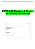PSYC 140 Module 1 Exam - PORTAGE LEARNING