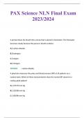 PAX Science NLN Final Exam 2023&sol;2024