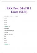 PAX Prep MATH 1 Exam (NLN) 2023/2024