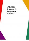 LML4806 Semester 2 Assignment 02 - 2023&period;