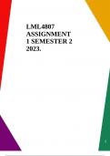 LML4807 ASSIGNMENT 1 SEMESTER 2 2023&period;
