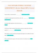 NYS NOTARY PUBLIC LICENSE ASSESSMENT -Review Rated 100&percnt; Correct &lpar;Passed&rpar;