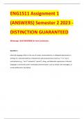 ENG1511 Assignment 1 (ANSWERS) Semester 2 2023 - DISTINCTION GUARANTEED