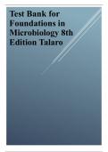Test Bank for Foundations in Microbiology 8th Edition 2024 latest update  By Talaro&period;pdf