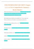 C836 INFORMATION SECURITY Chapter 1&comma; 2&comma; 3&comma; 4&comma; 5 & 6 Comprehensive Summary &ndash; Review Rated A