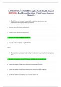 LATEST NR 341&sol; NR341 Complex Adult Health Exam 1 2023-2024 &period;Real Exam Questions With Correct Answers &vert;Rated A&plus;
