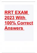 NBRC RRT EXIT EXAM 2023 with 100% correct answers