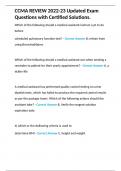 CCMA REVIEW 2022-23 Updated Exam Questions with Certified Solutions&period; 