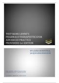 TEST BANK LEHNE'S PHARMACOTHERAPEUTICS FOR ADVANCED PRACTICE PROVIDERS 1st EDITION BY LAURA ROSENTHAL&comma; JACQUELINE BURCHUM 