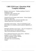 CBIS 2220 Exam 1 Questions With Complete Solutions