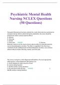 Psychiatric Mental Health Nursing NCLEX Questions (50 Questions)