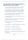Intro to Explosive Safety Management Exam with 100&percnt; Correct Answers 2023