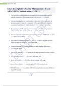 Intro to Explosive Safety Management Exam with 100&percnt; Correct Answers 2023