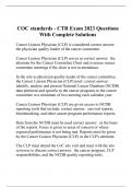 COC standards - CTR Exam 2023 Questions With Complete Solutions