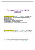 West Coast EMT Final EXAM 2023/2024