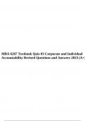 MBA 6207 Textbook Quiz 03 Corporate and Individual Accountability Revised Questions and Answers 2023 (A+).