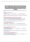 NCC Certification in Maternal Newborn Nursing (RNC-MNN) Study Questions from Actual Exam Updated 2023 with Questions and 100% Correct Answers