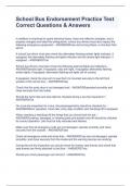 School Bus Endorsement Practice Test Correct Questions & Answers