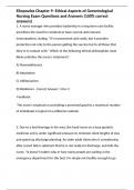 Eliopoulos Chapter 9- Ethical Aspects of Gerontological Nursing Exam Questions and Answers &lpar;100&percnt; correct answers&rpar;