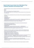 Excel Crash Course Exam from Wall Street Prep &lpar;Finance&rpar; Questions and Answers 2023&period;