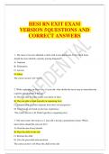 HESI RN EXIT EXAM VERSION 5 QUESTIONS AND CORRECT ANSWERS  