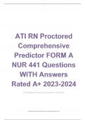 ATI RN Proctored Comprehensive Predictor FORM A NUR 441 Questions WITH Answers Rated A+ 2023-2024