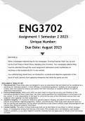  ENG3702 Assignment 1 (ANSWERS) Semester 2 2023 - DISTINCTION GUARANTEED