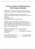 EXAM 1 Module 3 EMDR Questions With Complete Solutions