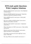 IEM study guide Questions With Complete Solutions