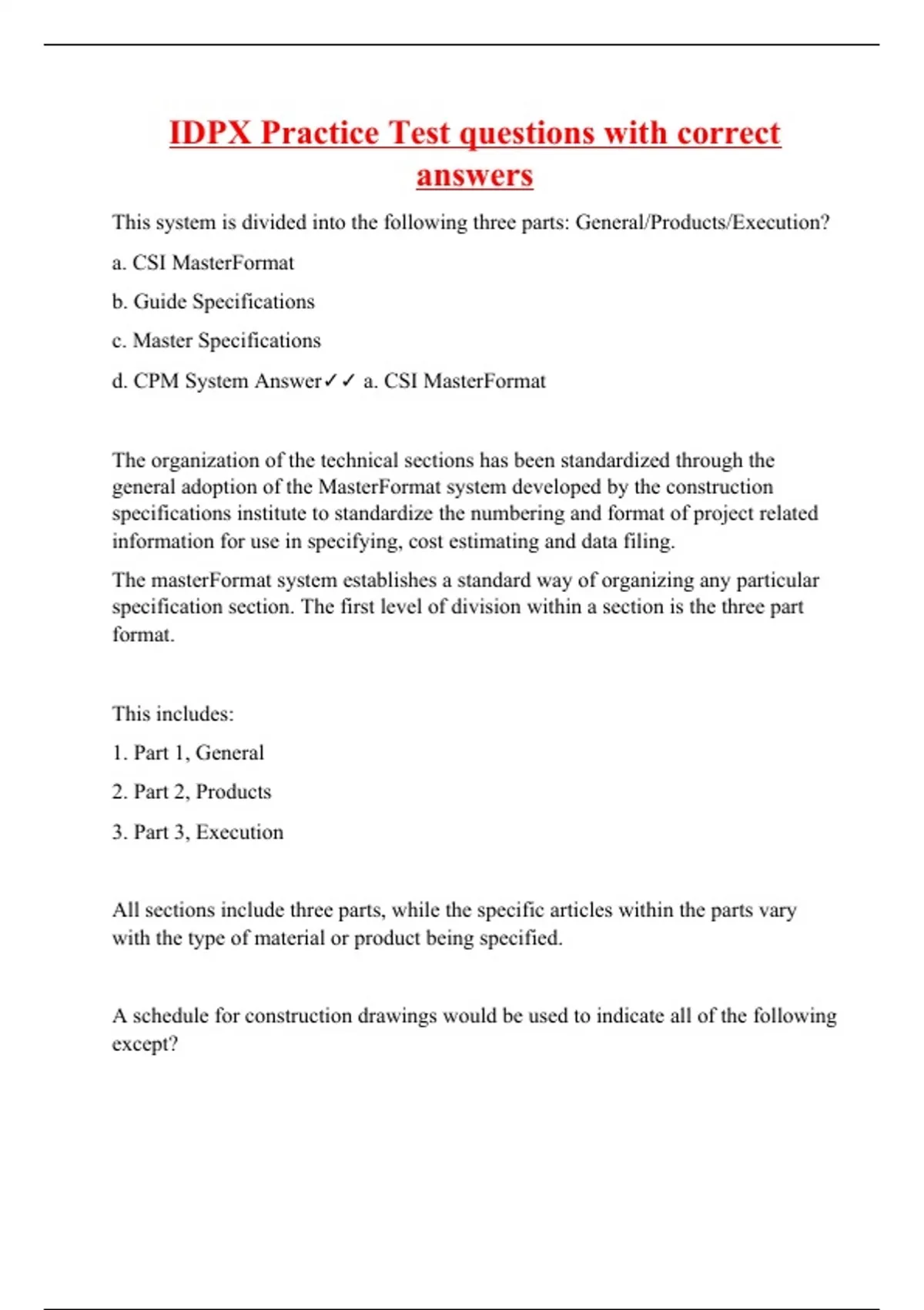 IDPX Practice Test questions with correct answers IDPX Stuvia US IDPX Practice Test questions with correct answers IDPX Stuvia US