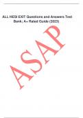 ALL HESI EXIT Questions and Answers Test Bank; A+ Rated Guide (2023)