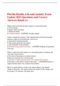 Florida Health&comma; Life and Annuity Exam Update 2023 Questions and Correct Answers Rated A&plus;