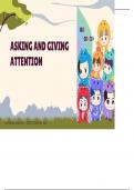 Material of ASKING GIVING ATTENTION