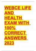 Webce Life and Health exam 2023 with 100&percnt; correct answers