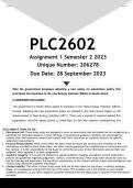 PLC2602 Assignment 2 (ANSWERS) Semester 2 2023 - DISTINCTION GUARANTEED