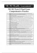 NR 302 Health Assessment I NR 302 Week 8 Final Exam Comprehensive Practice 1&period; Question&colon; Which assessment by the nurse most likely indicates that a patient is having difficulty breathing&quest; 2&period; Question&colon; Which should a nurse always do when taking a rectal tem