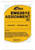 ENG2612 ASSIGNMENT 03 DUE 10 AUGUST 2023