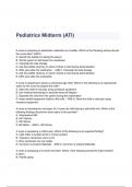 Pediatrics Midterm (ATI) Questions & Answers 2023 ( A+ GRADED 100% VERIFIED)
