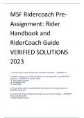 MSF Ridercoach PreAssignment: Rider  Handbook and  RiderCoach Guide VERIFIED SOLUTIONS  2023