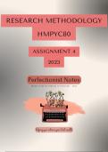 HMPYC80 Assignment 4 2023 - Research Methodology 