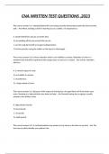 CNA WRITTEN TEST QUESTIONS &comma;2023